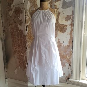 Banana Republic White Poplin Halter Dress